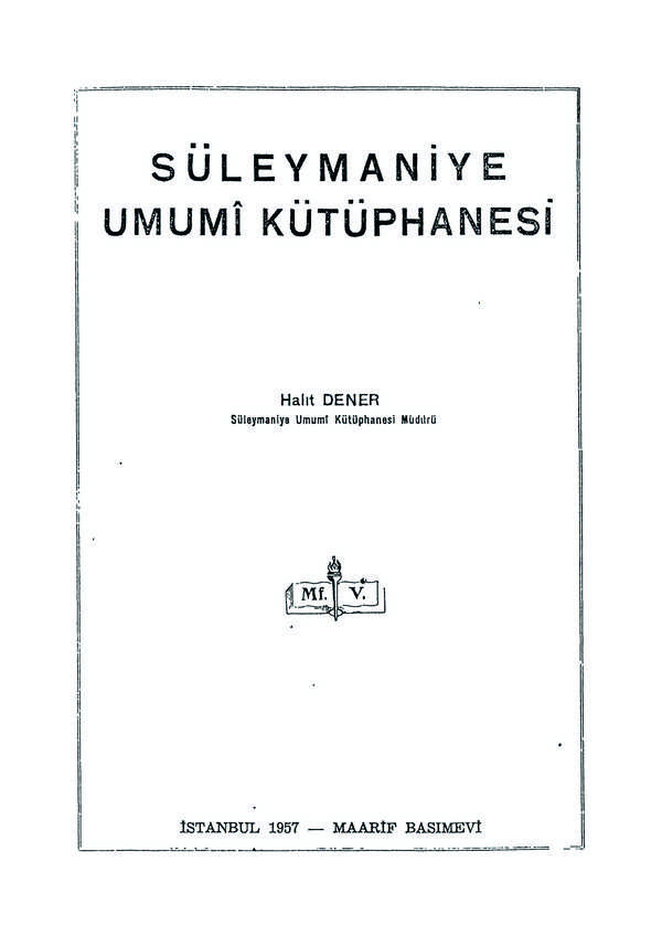 Süleymaniye Umumi Kütüphanesi-