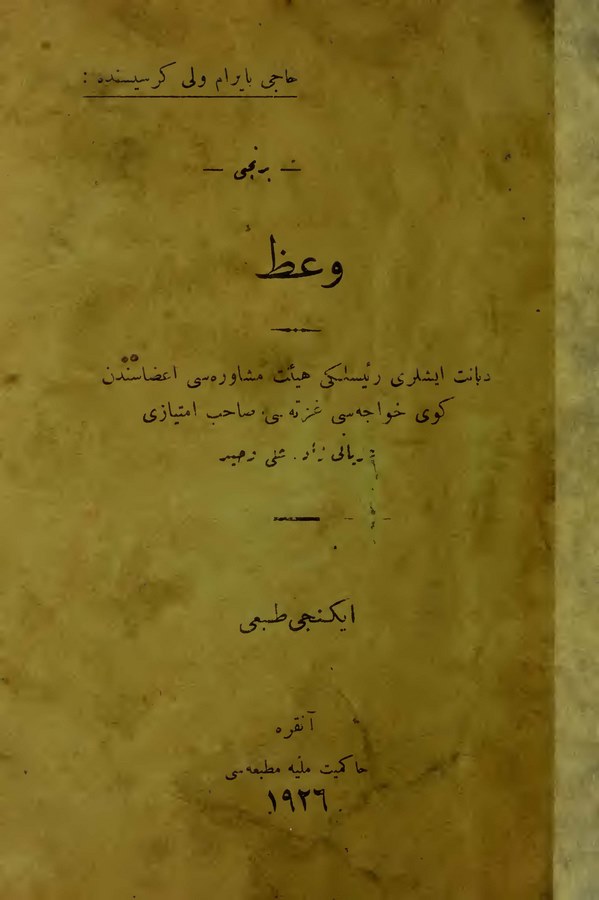 Hacı Beyram Kürsüsünde Vaaz-